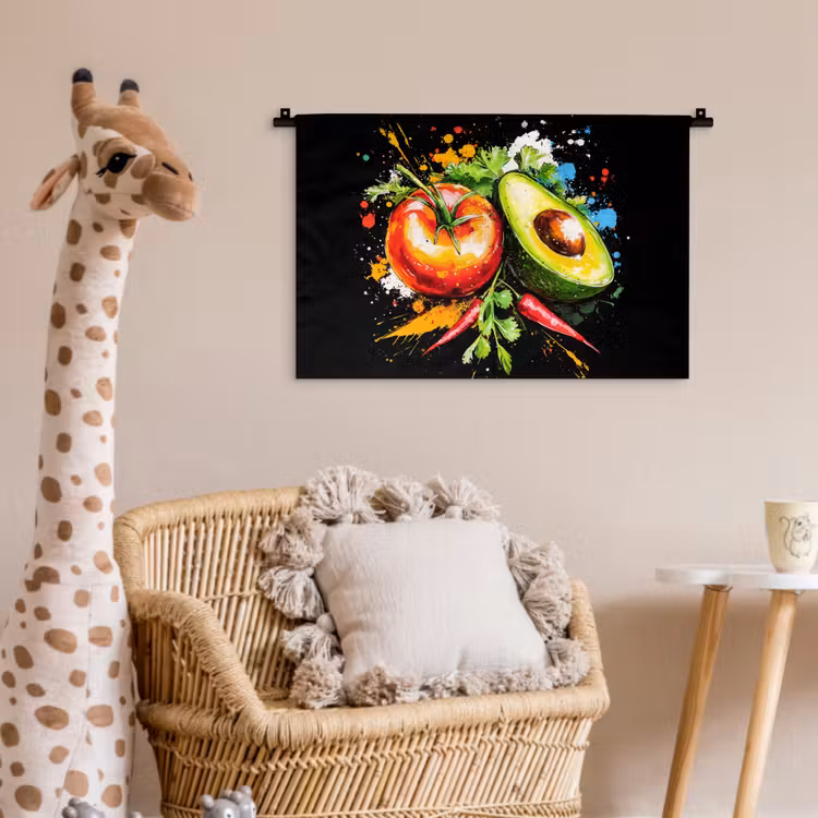 Wandkleed - Tomaat - Avocado - Peper - Graffiti - Verf - Modern — 5