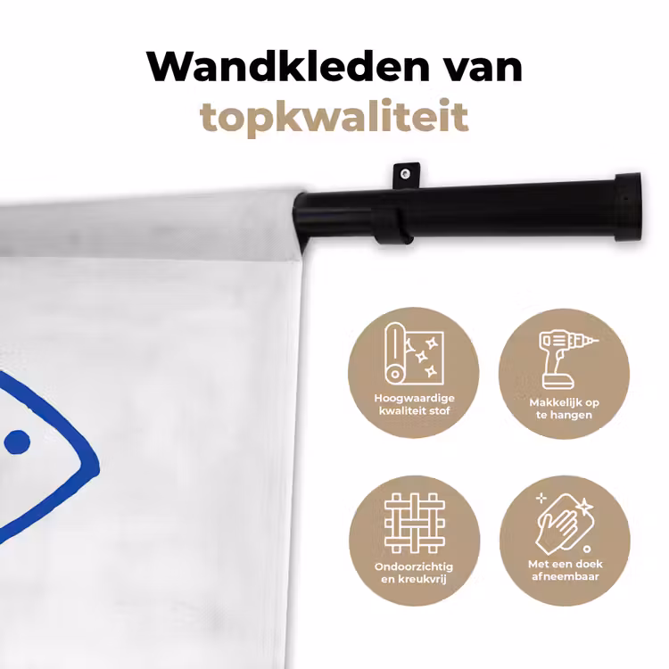 Wandkleed - Vis - Minimalistisch - Blauw - Lijn — 3