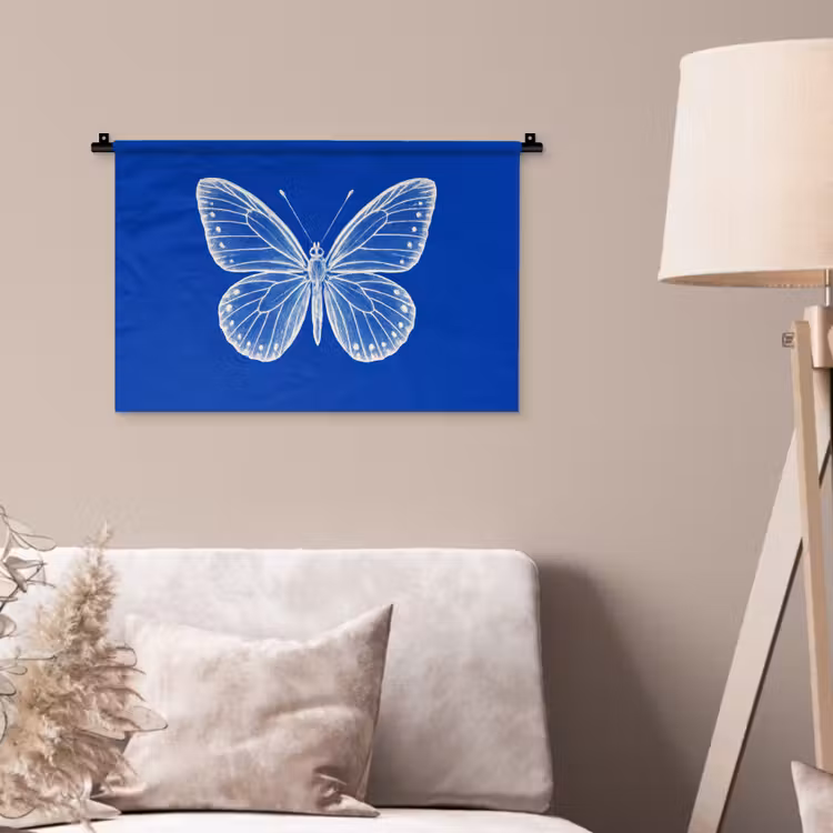Wandkleed - Vlinder - Wit - Getekend - Stippen — 2