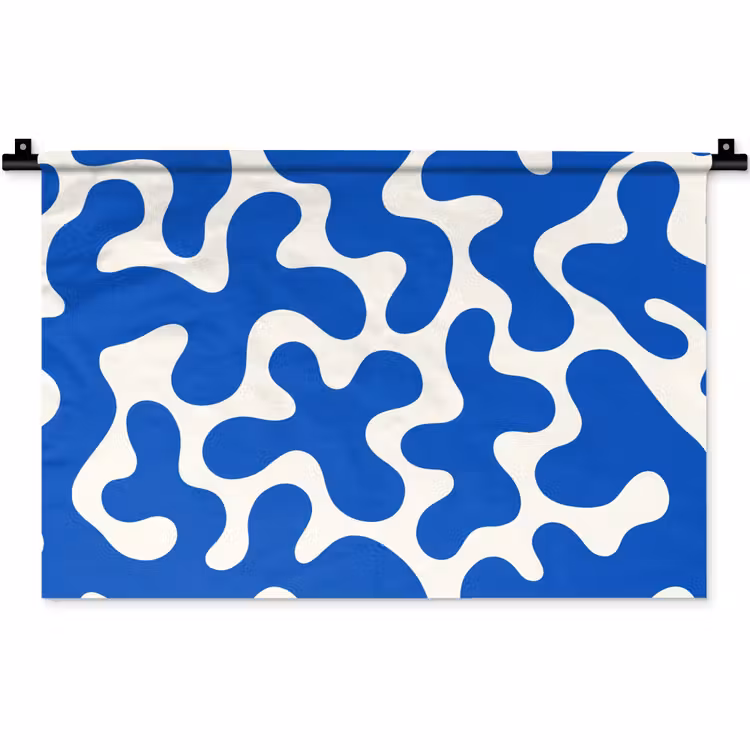 Wandkleed - Vormen - Abstract - Blauw - Golven — 1