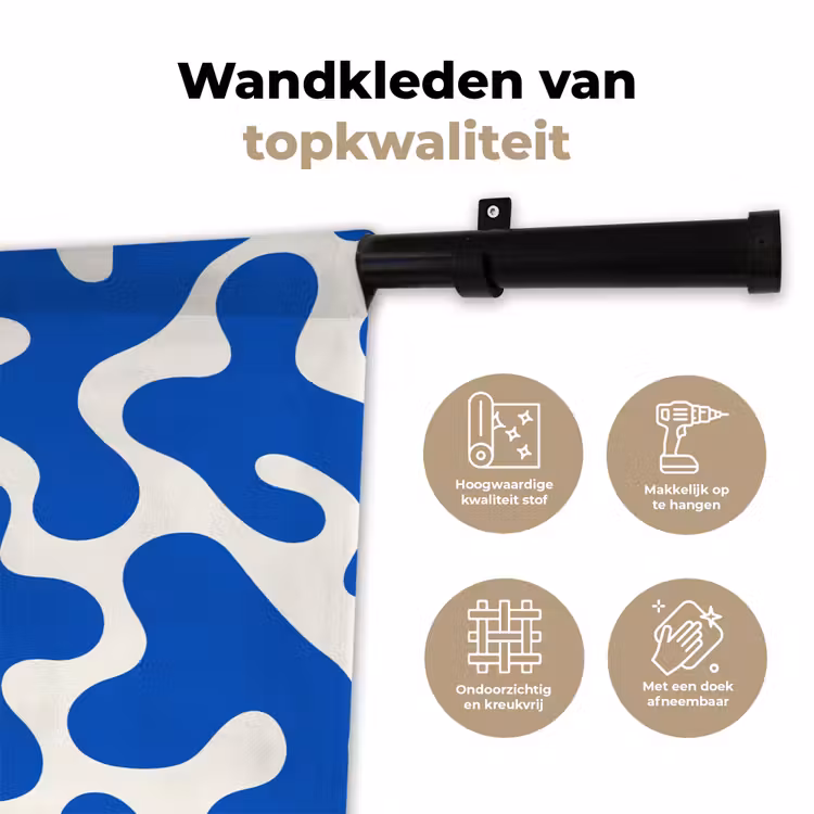 Wandkleed - Vormen - Abstract - Blauw - Golven — 3
