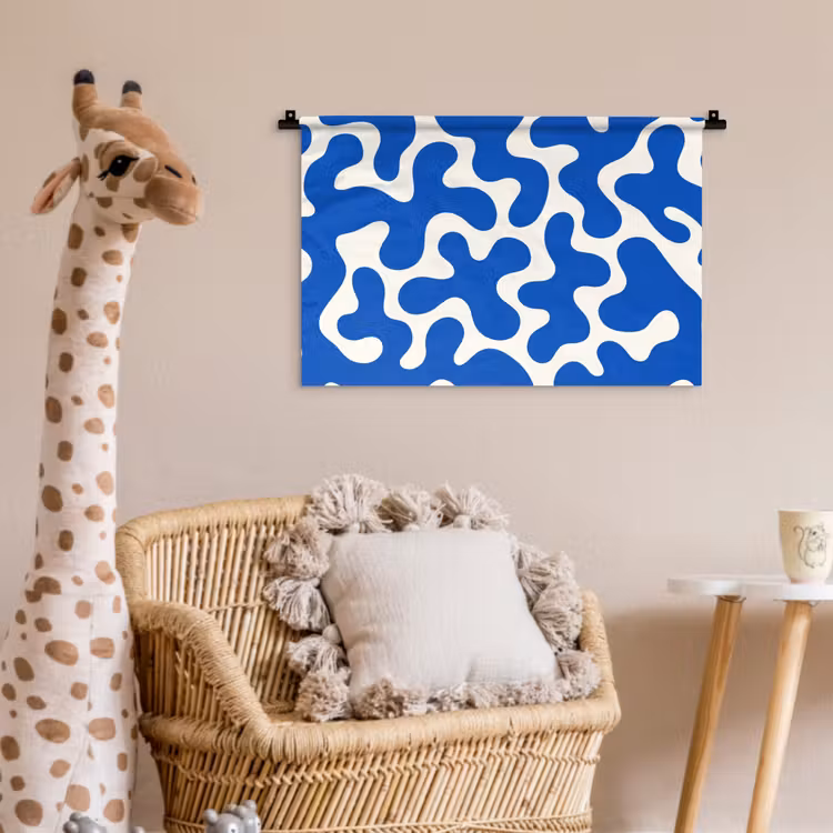Wandkleed - Vormen - Abstract - Blauw - Golven — 5