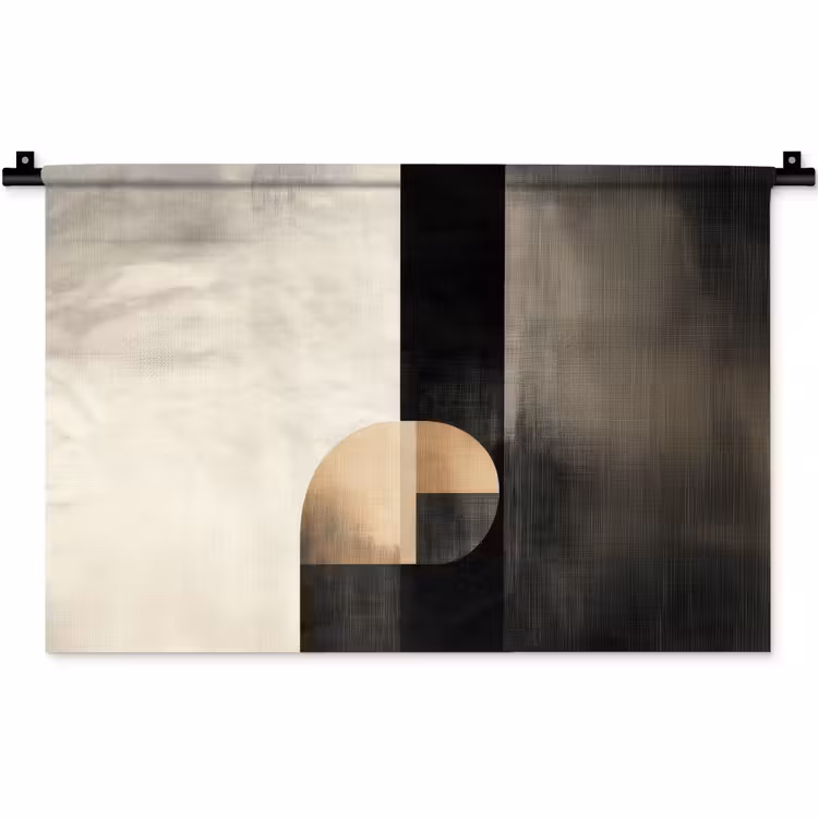 Wandkleed - Vormen - Modern - Zwart — 1