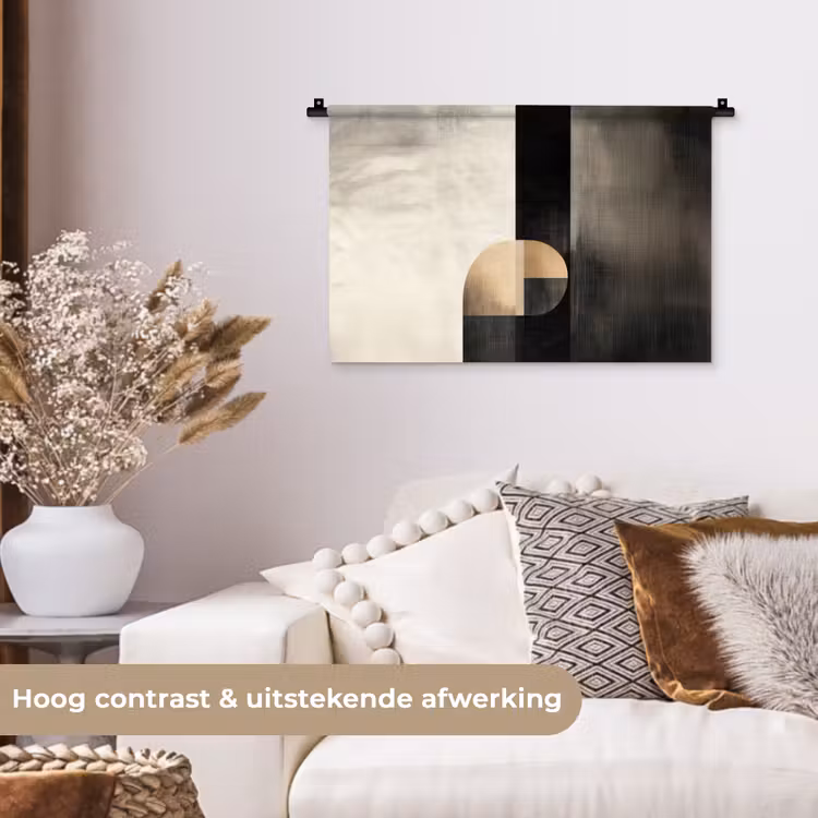 Wandkleed - Vormen - Modern - Zwart — 4