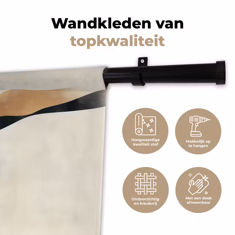 Wandkleed - Vrouw - Golven - Zwart — 3