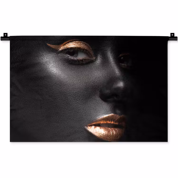 Wandkleed - Vrouw - Make-up - Koper - Zwart — 1