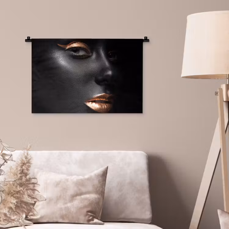 Wandkleed - Vrouw - Make-up - Koper - Zwart — 2