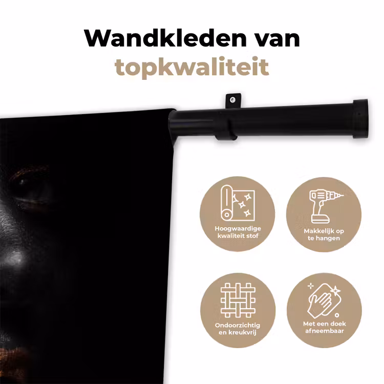Wandkleed - Vrouw - Make-up - Koper - Zwart — 3