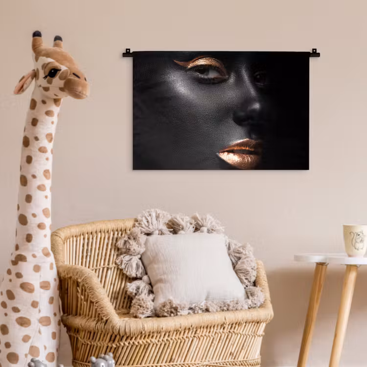 Wandkleed - Vrouw - Make-up - Koper - Zwart — 5