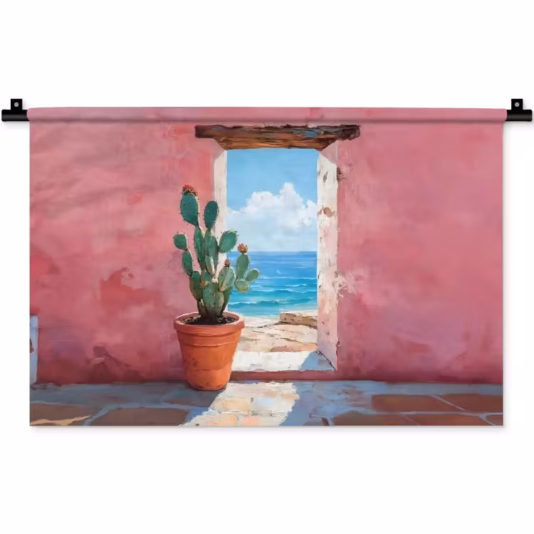Wandkleed - Zee - Roze - Cactus — 1