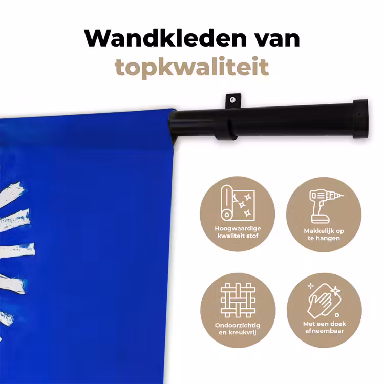 Wandkleed - Zon - Gezicht - Penseelstructuur - Blauw — 3