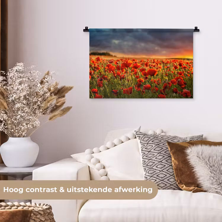 Wandkleed - Zonsondergang - Klaprozen - Rood - Bloemen - Veld - Natuur — 4