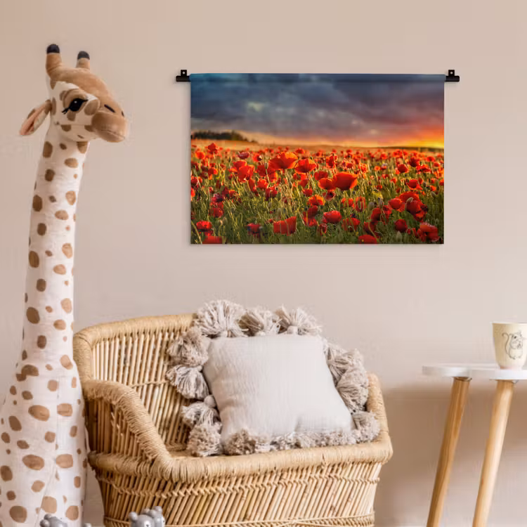Wandkleed - Zonsondergang - Klaprozen - Rood - Bloemen - Veld - Natuur — 5