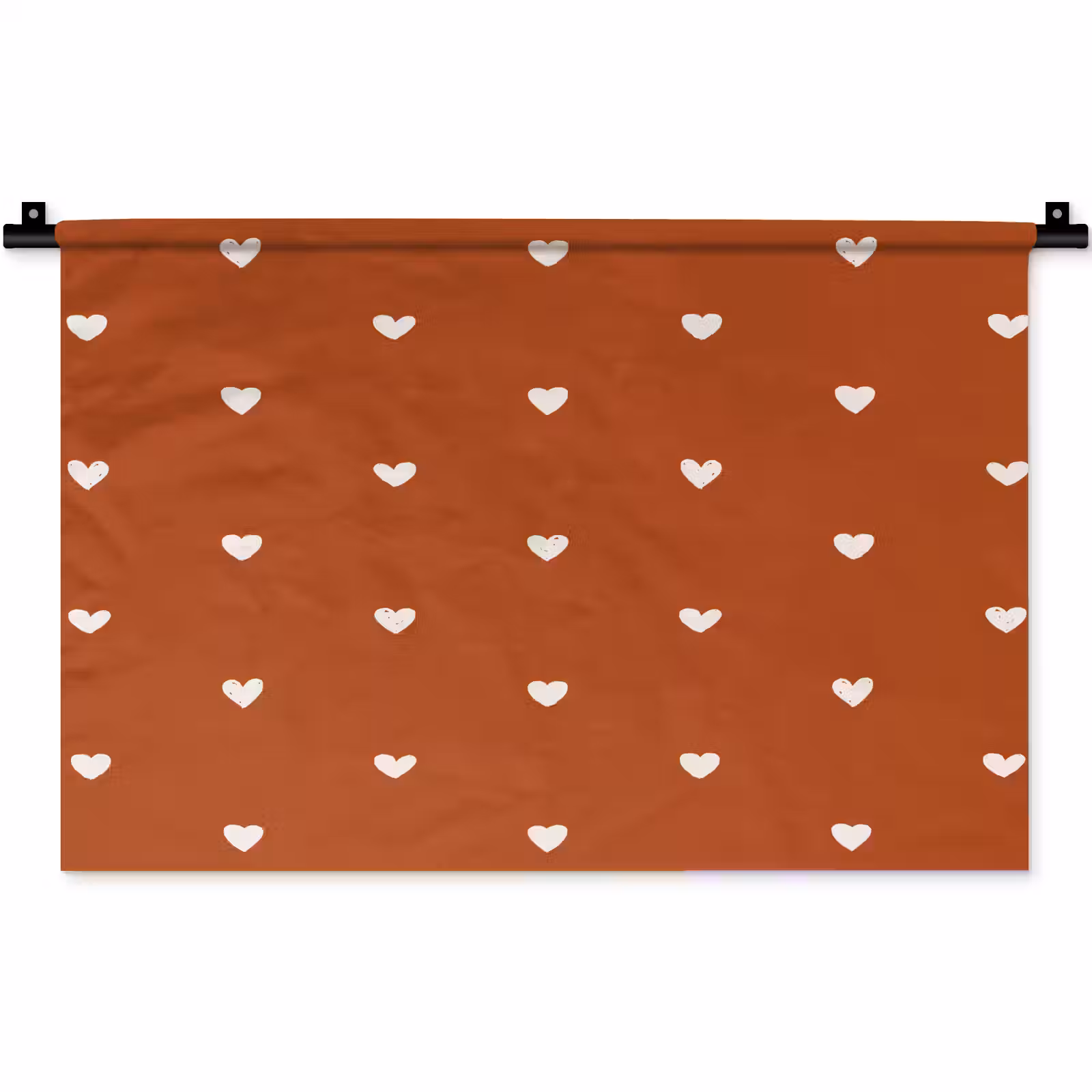 Wandkleed - Wit - Hartjes - Patroon - Rood — 1