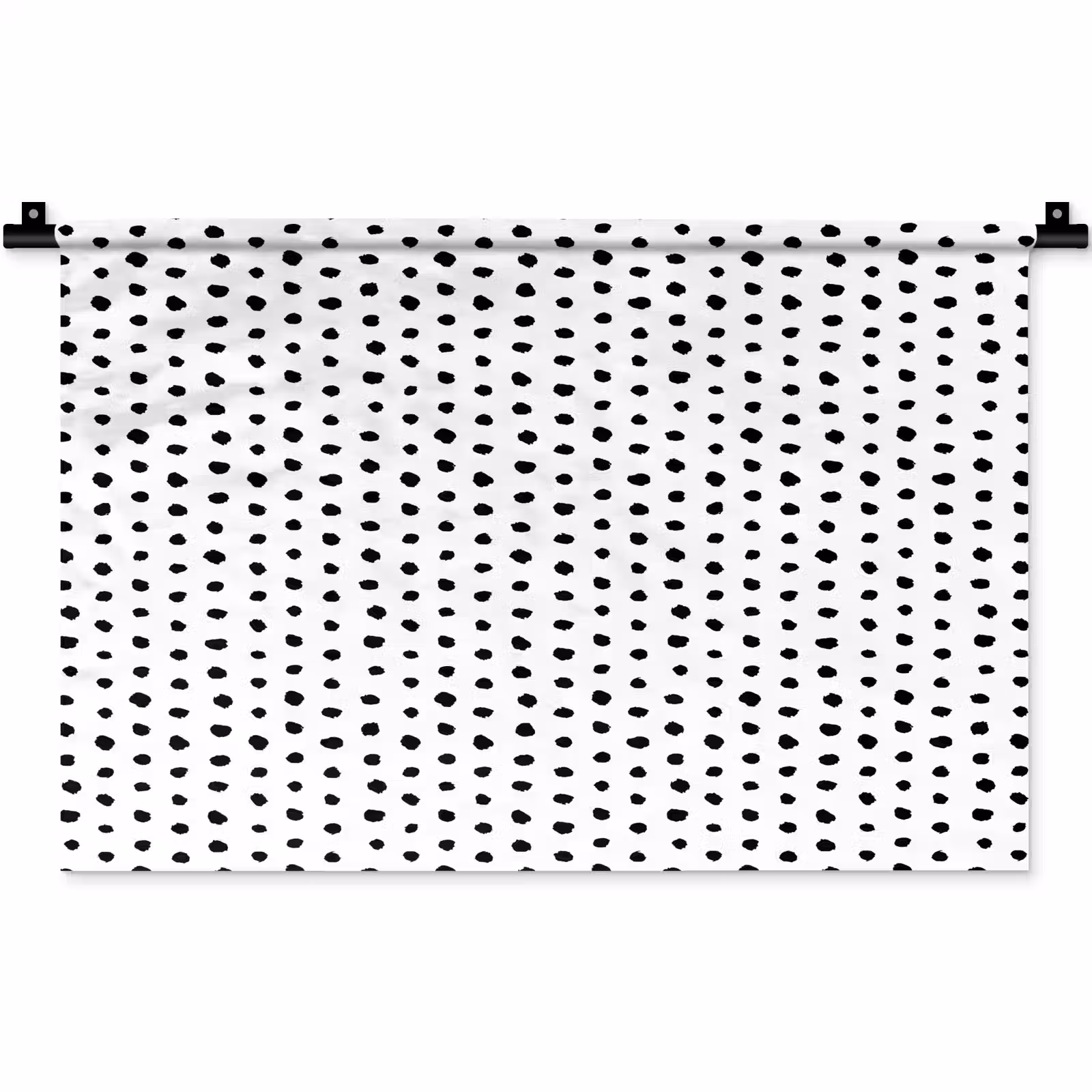 Wandkleed - Wit - Zwart - Stippen - Patroon — 1