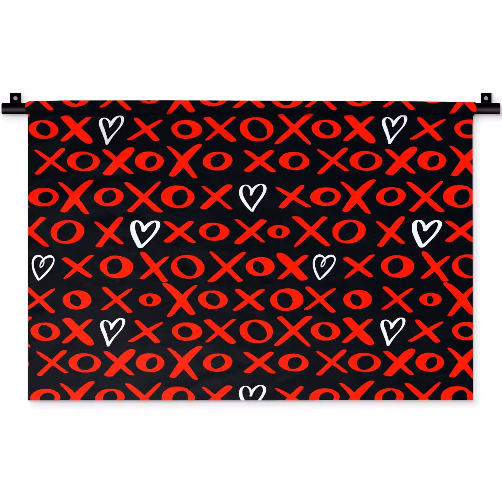 Wandkleed - Zwart - Rood - Contrast - Liefde — 1