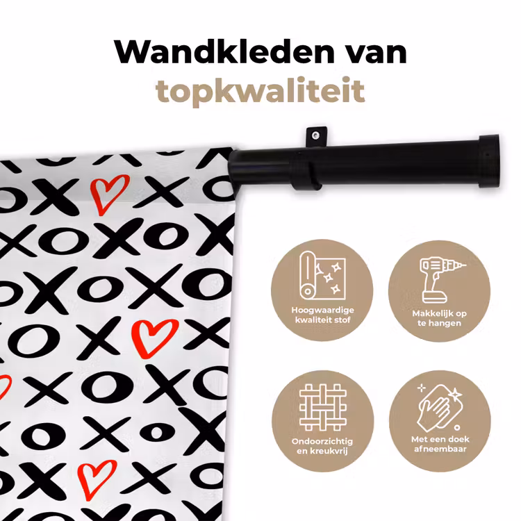 Wandkleed - Tekens - Harten - Rood — 3