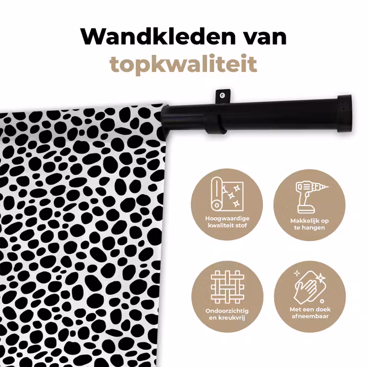 Wandkleed - Vlekken - Zwart - Wit — 3