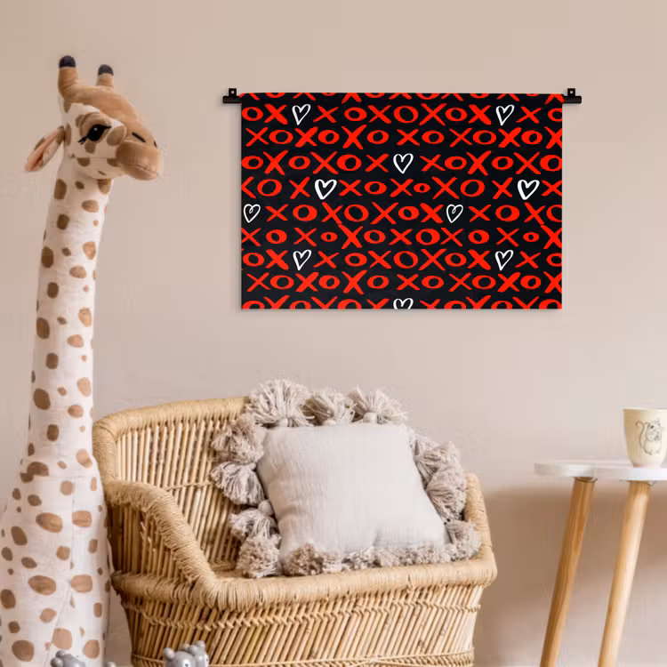 Wandkleed - Zwart - Rood - Contrast - Liefde — 5