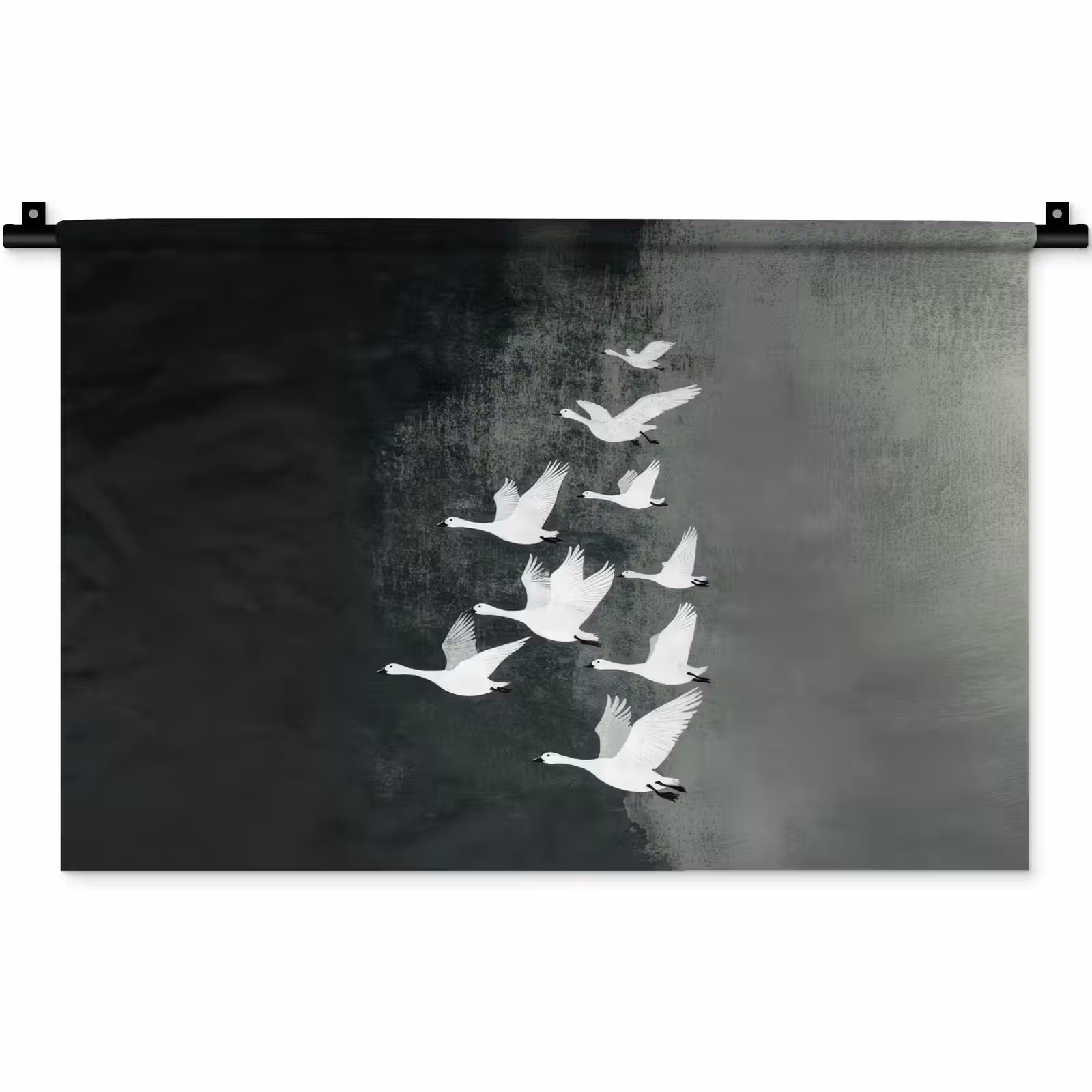 Wandkleed - Vogel - Japandi - Groen — 1