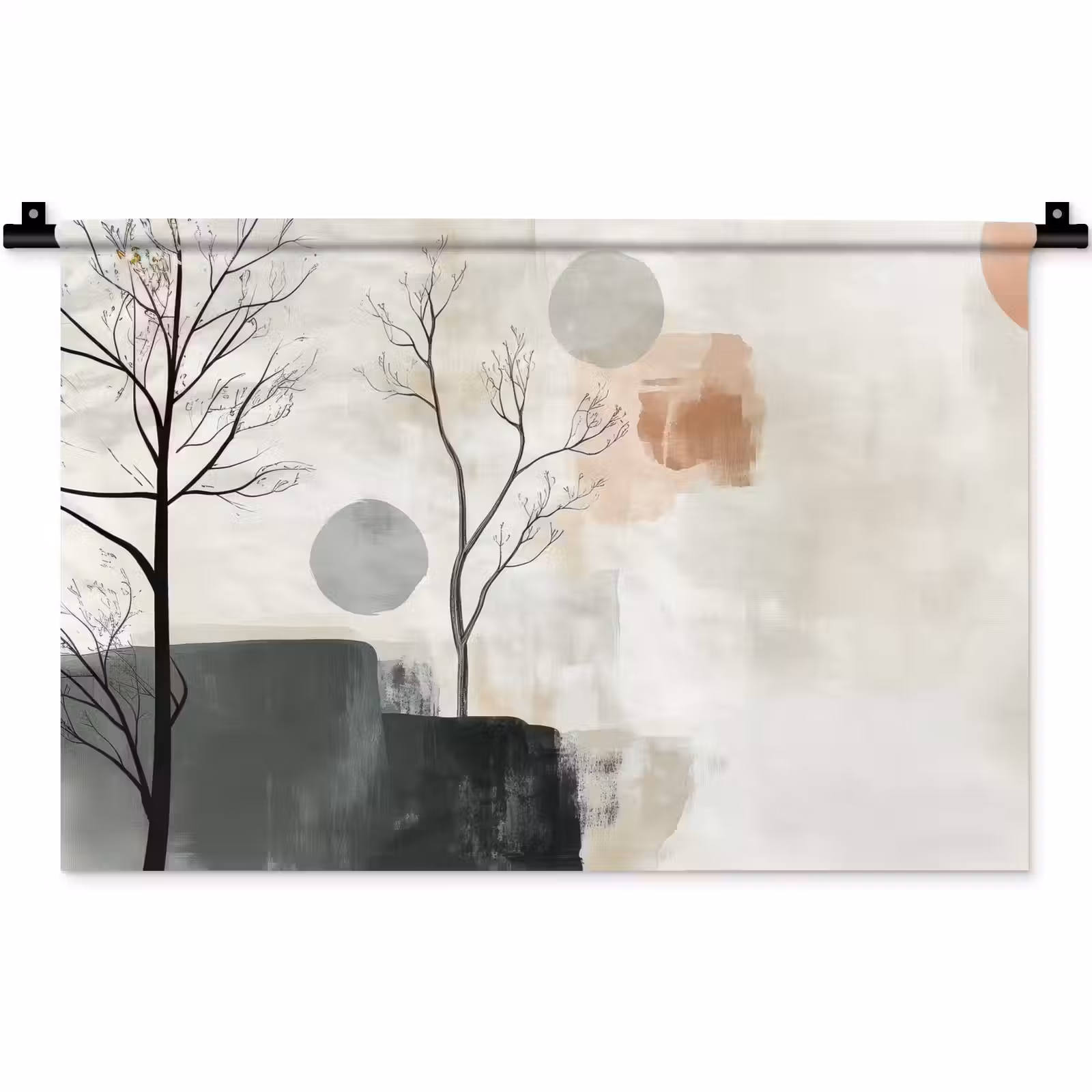 Wandkleed - Wabi sabi - Beige - Plant — 1