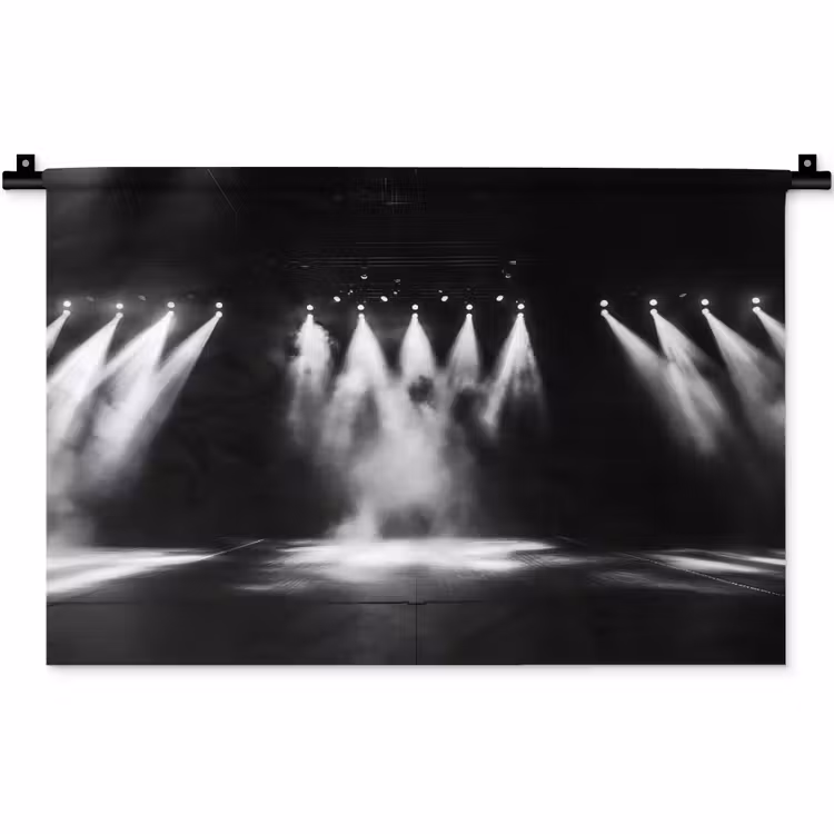 Wandkleed - Theaterzaal - Mist - Spotlights - Zwart — 1