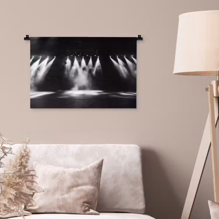 Wandkleed - Theaterzaal - Mist - Spotlights - Zwart — 2