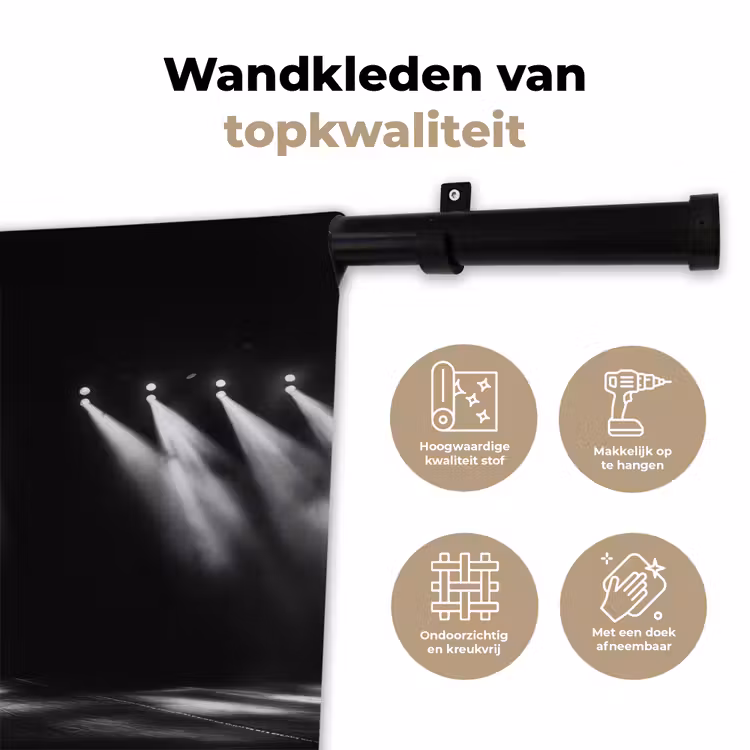 Wandkleed - Theaterzaal - Mist - Spotlights - Zwart — 3