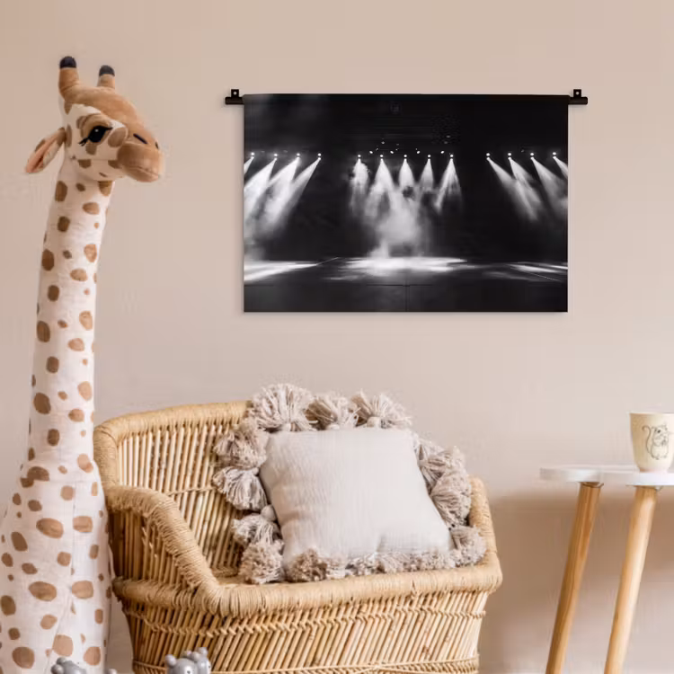 Wandkleed - Theaterzaal - Mist - Spotlights - Zwart — 5