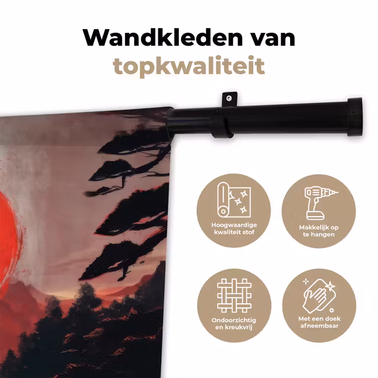 Wandkleed - Zon - Krijger - Bomen - Bergen — 3