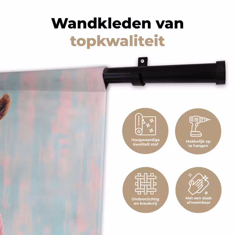 Wandkleed - Zonnebril - Roze - Geit - Horen — 3