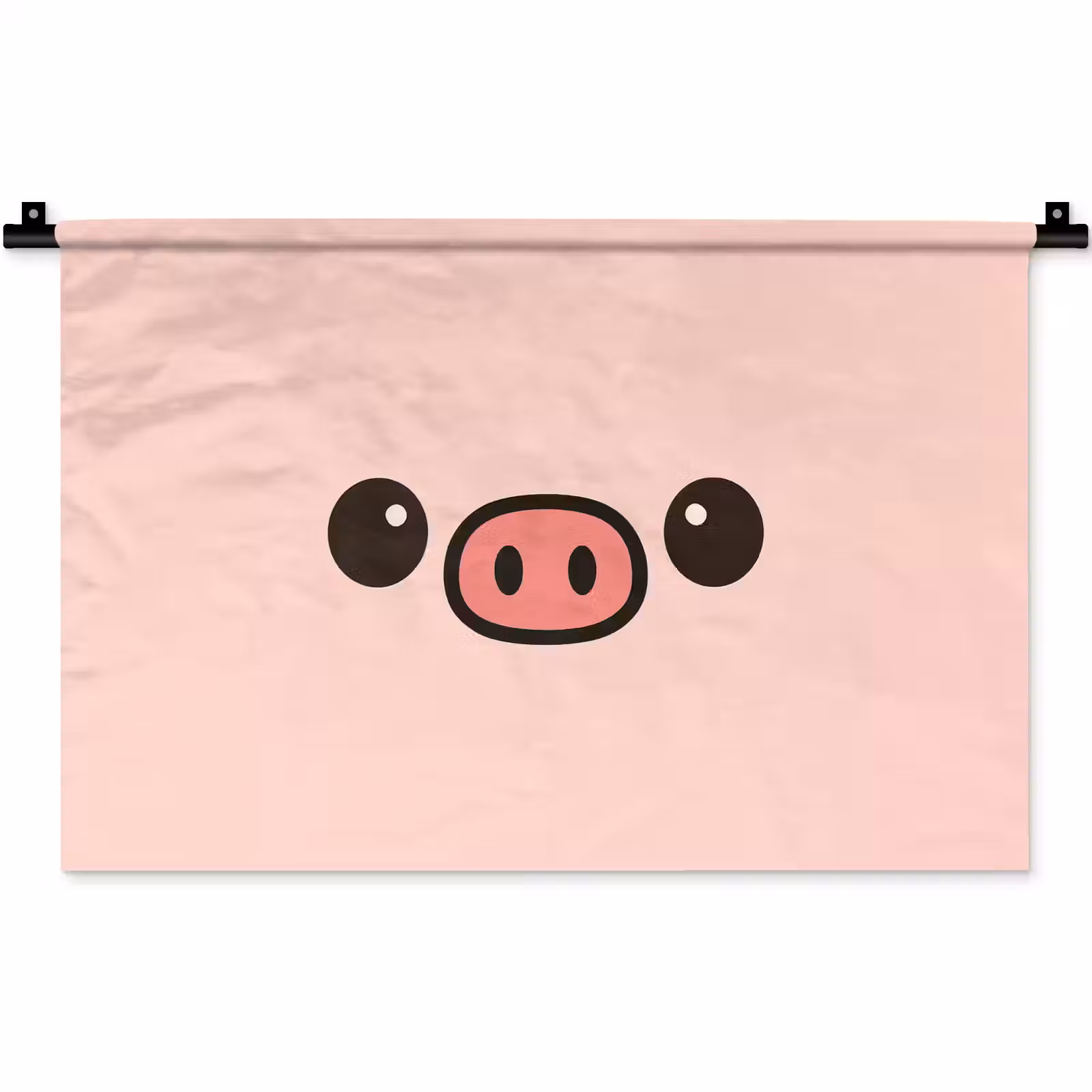 Wandkleed - Varken - Roze - Minimalistisch — 1