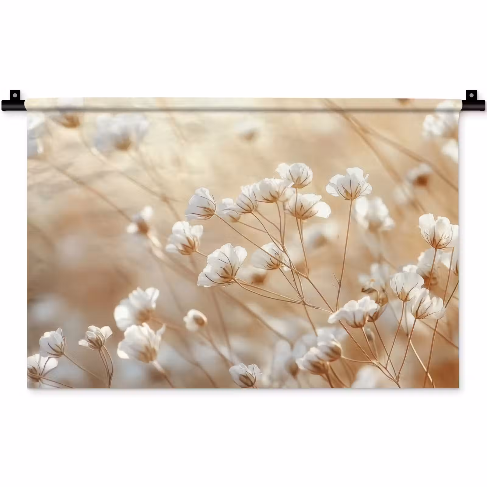 Wandkleed - Wilde - Bloemen - Wit — 1