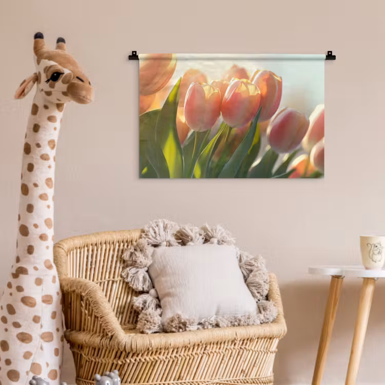 Wandkleed - Tulpen - Roze - Zonnestralen — 5
