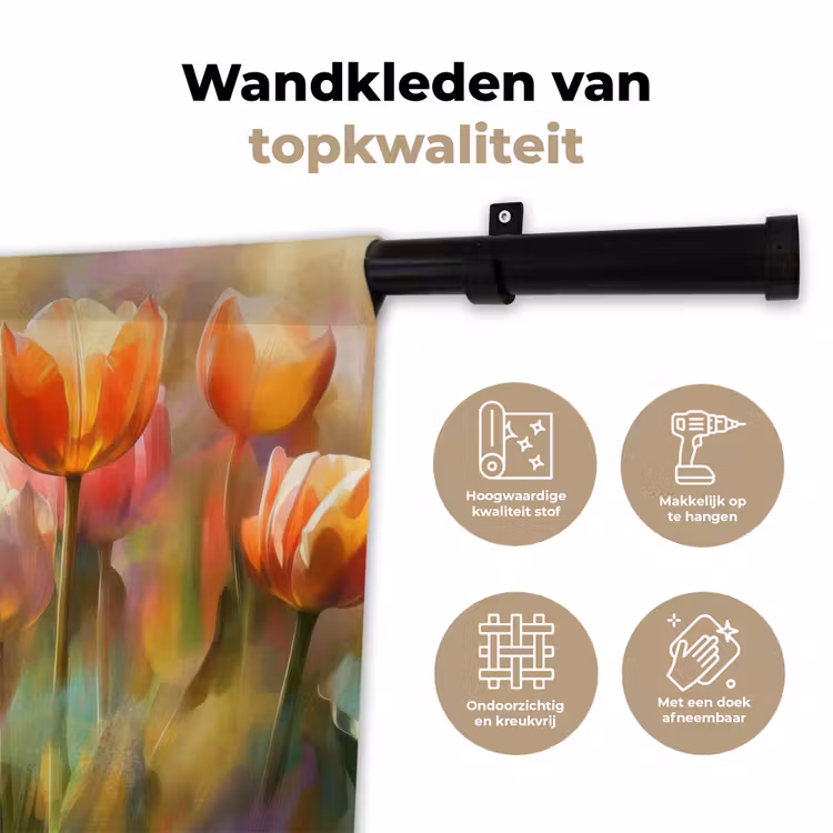 Wandkleed - Tulpen - Sprookjesachtig - Kleurrijk — 3