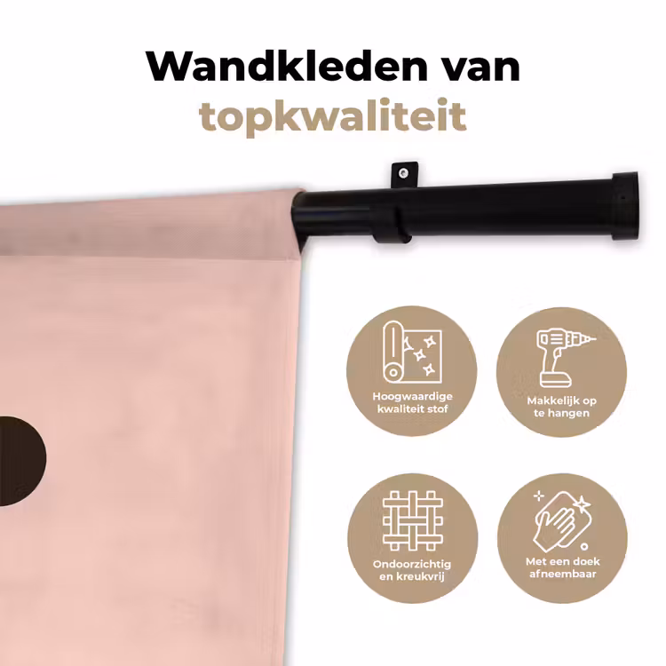 Wandkleed - Varken - Roze - Minimalistisch — 3