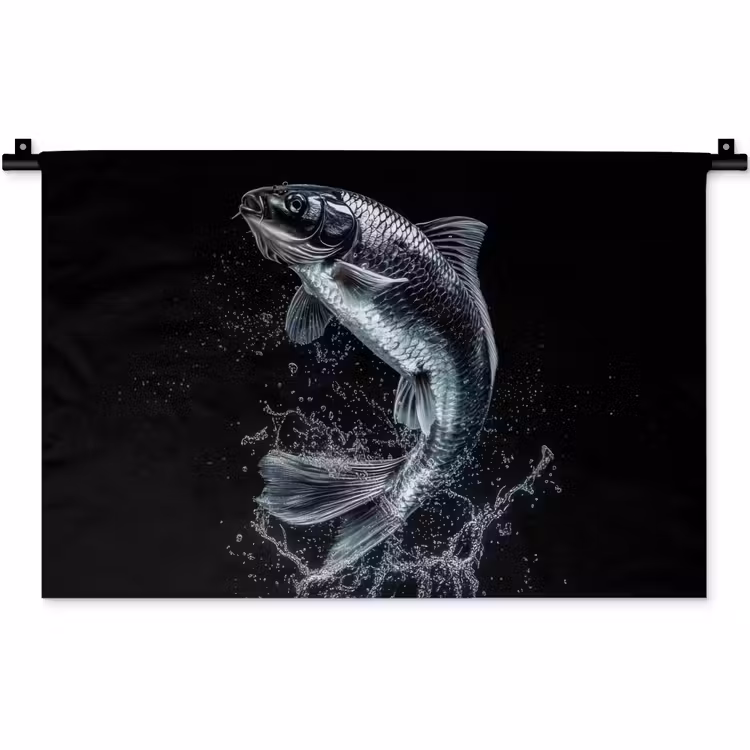 Wandkleed - Vis - Koi - Zwart - Water — 1
