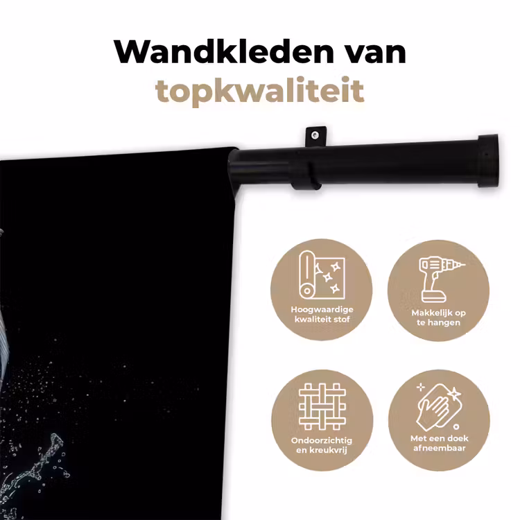 Wandkleed - Vis - Koi - Zwart - Water — 3