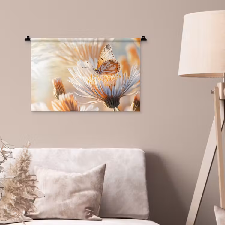 Wandkleed - Vlinder - Bloem - Oranje — 2