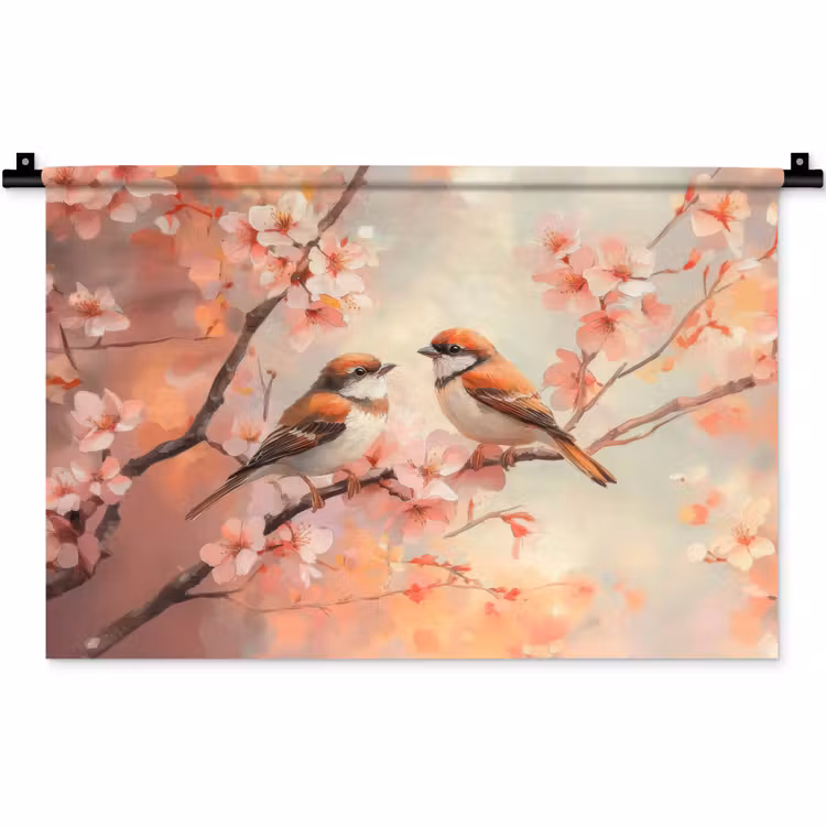 Wandkleed - Vogels - Romantic - Bloesemtak — 1