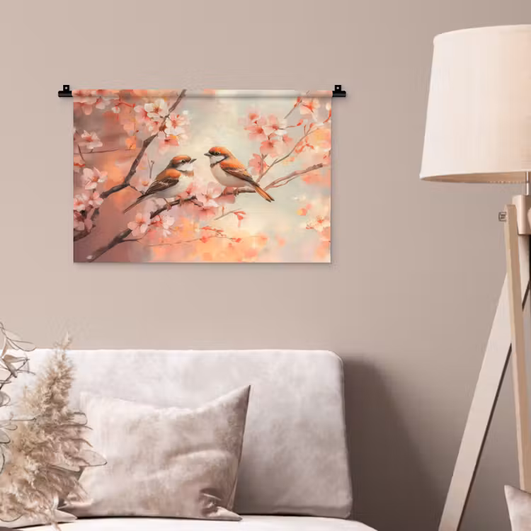 Wandkleed - Vogels - Romantic - Bloesemtak — 2