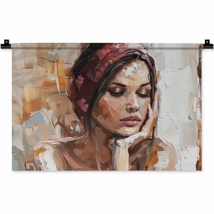 Wandkleed - Vrouw - Verflook - Portret - Modern — 1