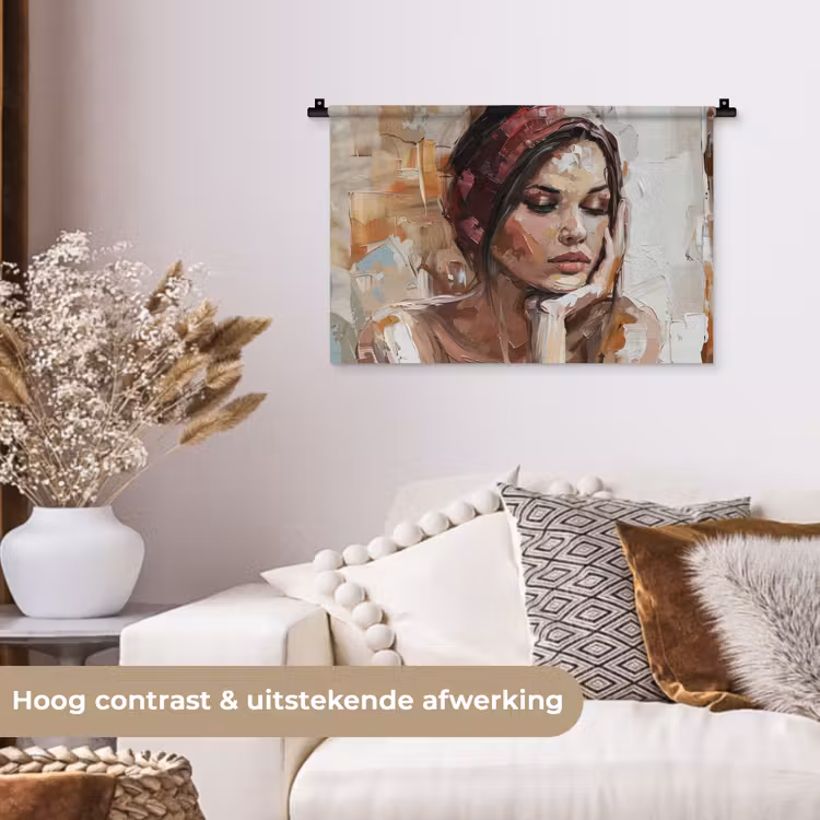 Wandkleed - Vrouw - Verflook - Portret - Modern — 4