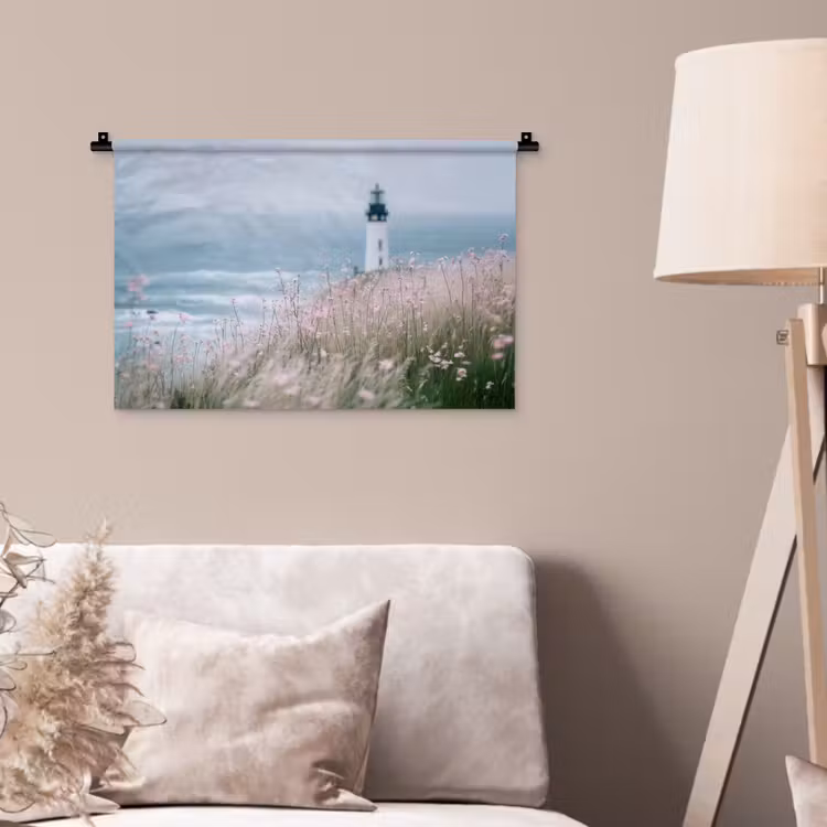 Wandkleed - Vuurtoren - Klif - Zee - Bloemen — 2