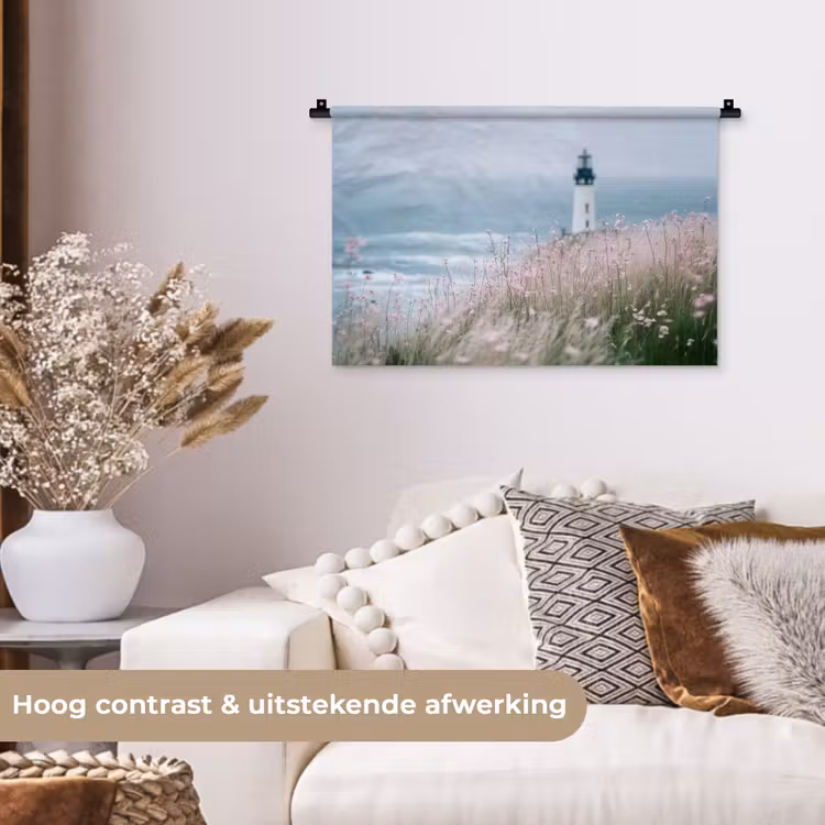 Wandkleed - Vuurtoren - Klif - Zee - Bloemen — 4