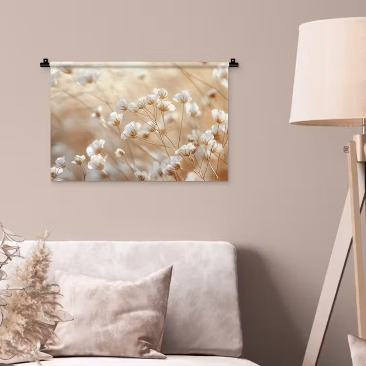 Wandkleed - Wilde - Bloemen - Wit — 2