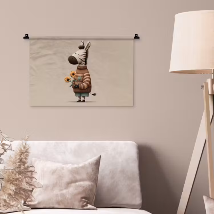 Wandkleed - Zebra - Zonnebloemen - Warm — 2