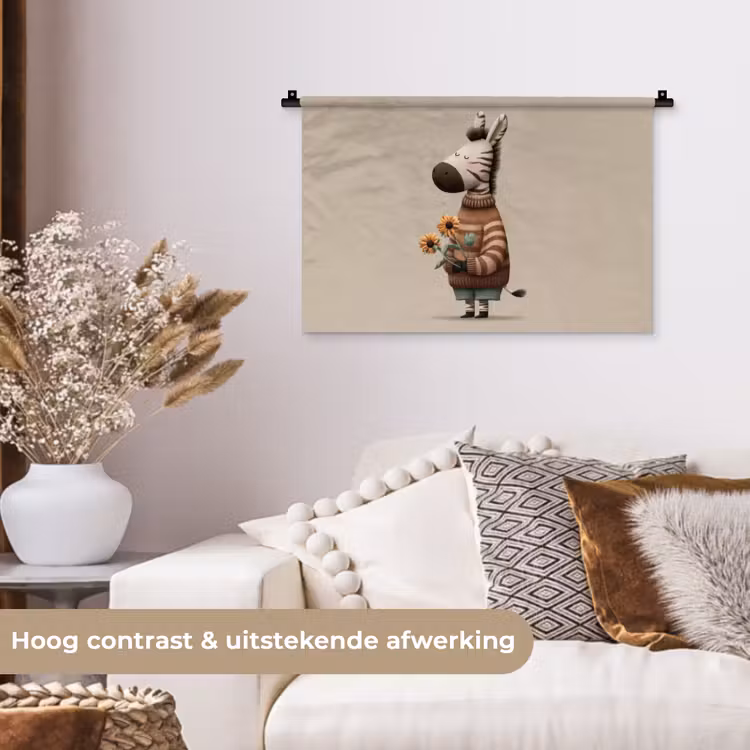 Wandkleed - Zebra - Zonnebloemen - Warm — 4