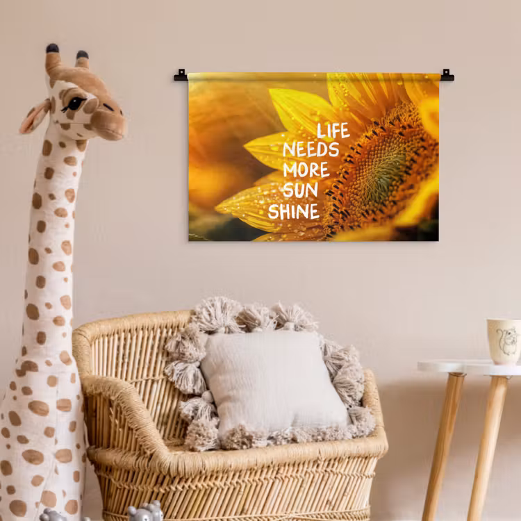 Wandkleed - Zonnebloem - Close up - Geel - Quote — 5