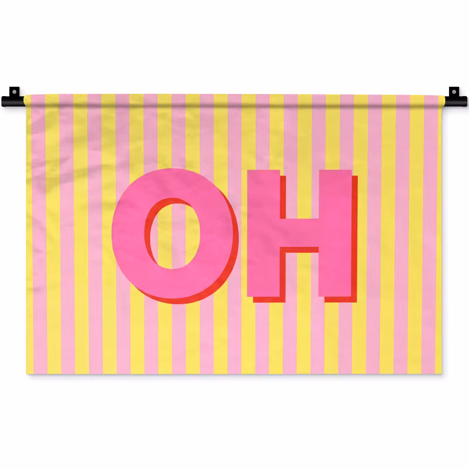 Wandkleed - Tekst - Strepen - Roze — 1